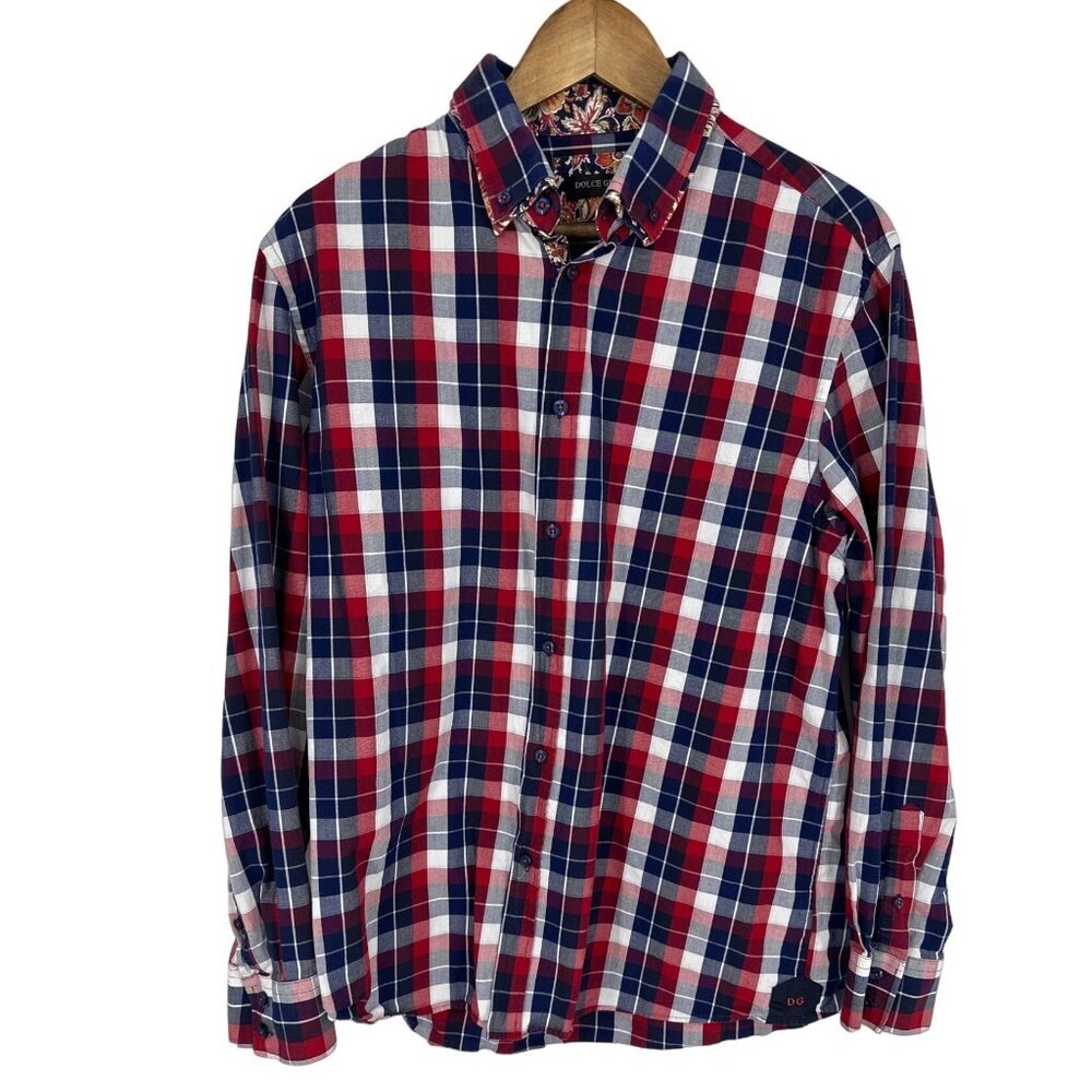 Classic Red and Blue Plaid Men's Shirt